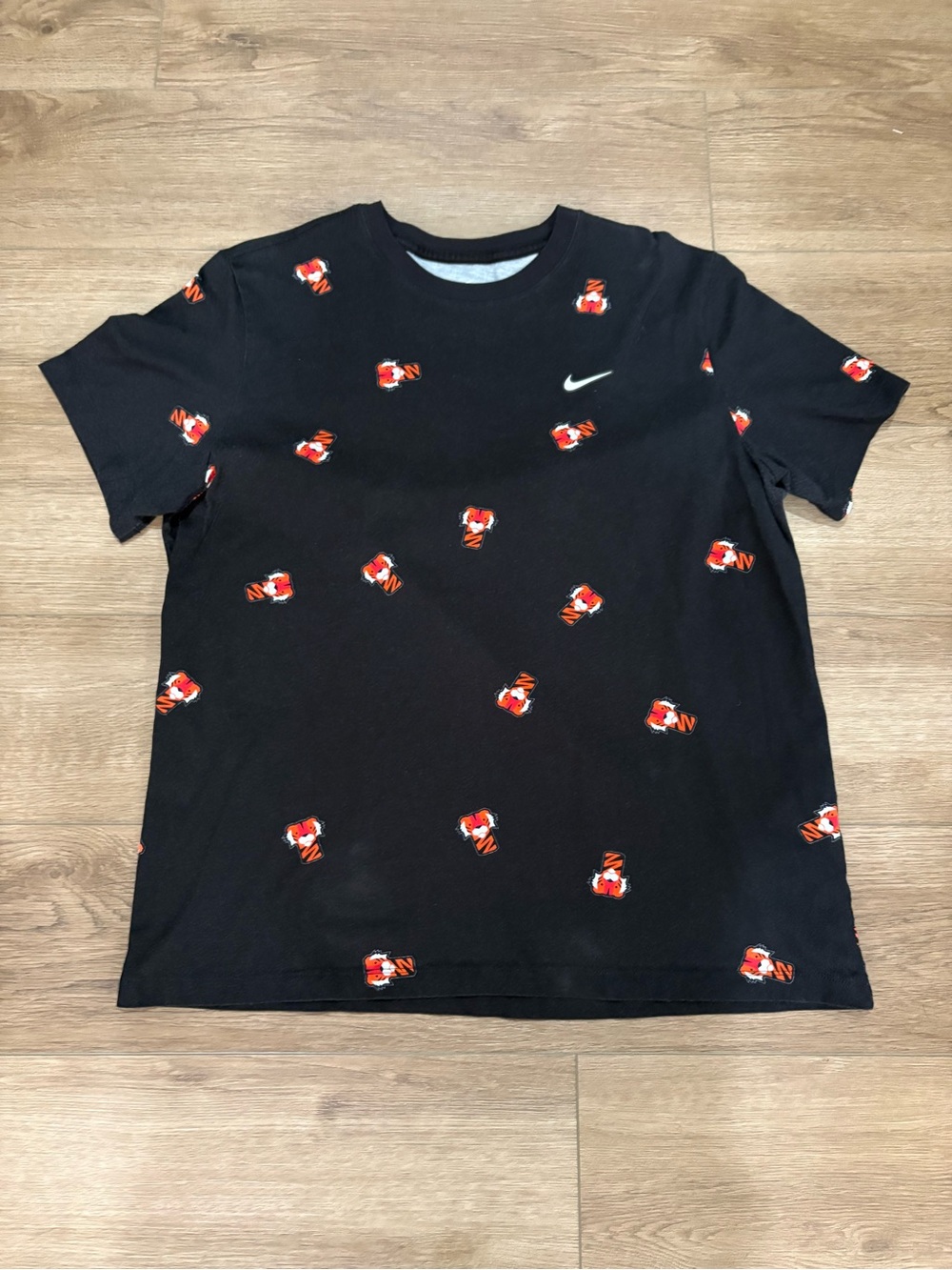 Nike Black Tee with T for Tiger Accent Logos
